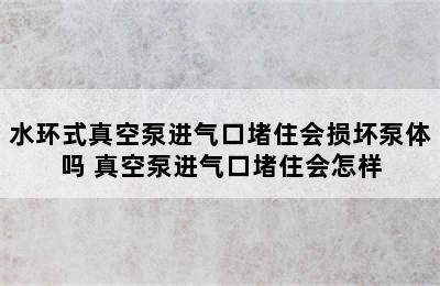 水环式真空泵进气口堵住会损坏泵体吗 真空泵进气口堵住会怎样